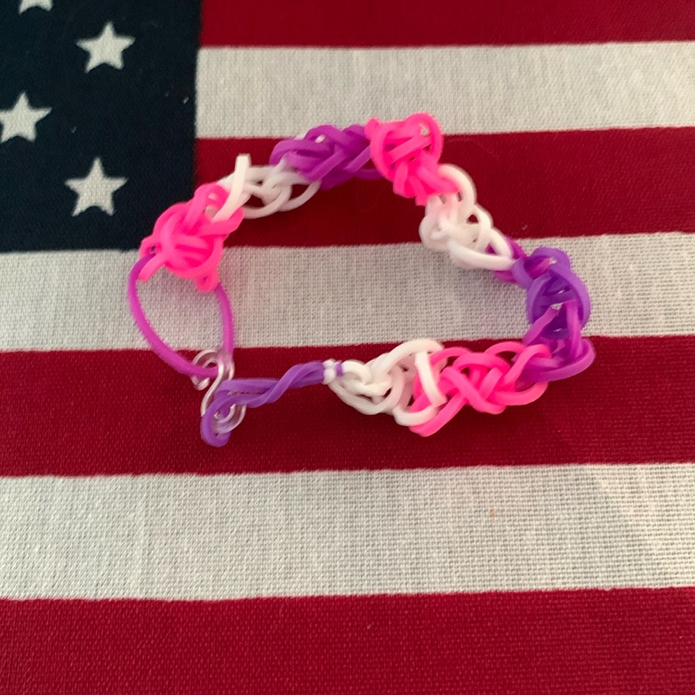 Homemade rubber band bracelet -Natalie